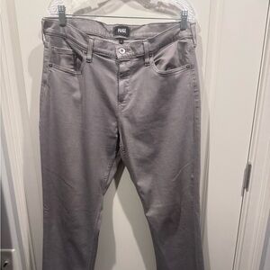 PAIGE Taupe Straight-Leg Pants